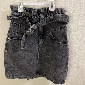 NWT High Waisted Acid Wash Black‎ Denim Mini Skirt